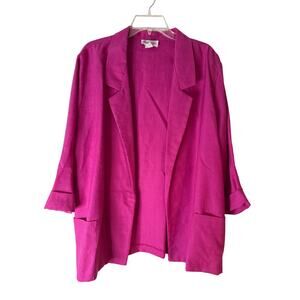 Oversized Slouchy Pink Blazer with 3/4 Sleeves